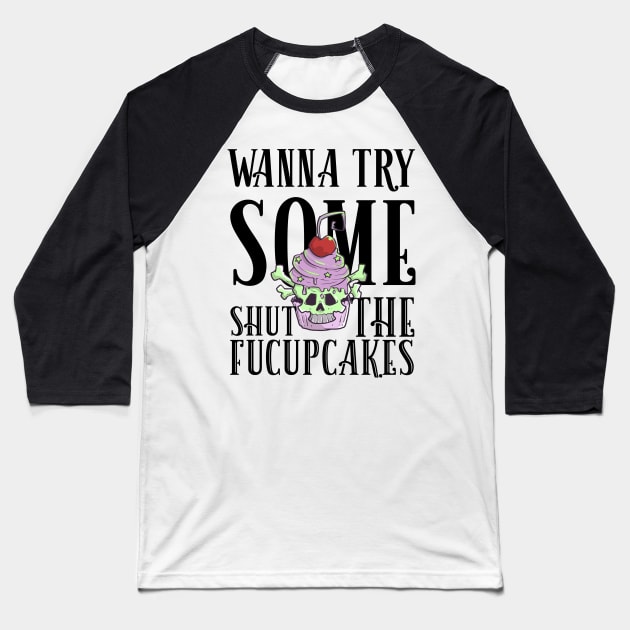 Pastel Goth Cupcake Meme Kawaii Gothic Sarcastic Eboy Egirl Baseball T-Shirt by TellingTales